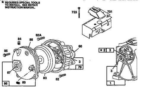 Gear Case Assembly Diagram and Parts List for 135200  Briggs and Stratton Engine